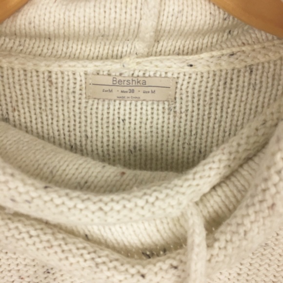 Bershka oatmeal chunky knit cowl neck sweater - Picture 5 of 7